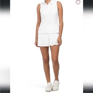 KYODAN EYELET HALTER GOLF TENNIS set TOP & SKORT white M perfect condition